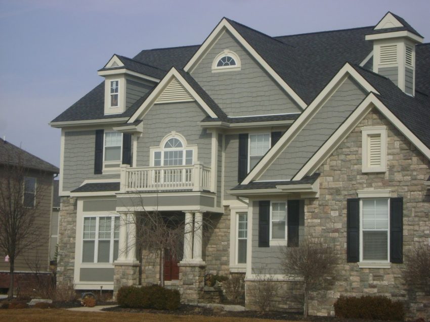 Exterior Design Best Exterior Paint Schemes Design For Home Style With Large Space Gray Paint Wall Stone Best Rooftop Exterior Ideas And Several Plant For Modern Concept Design Getting wonderful House with Exterior Paint Schemes