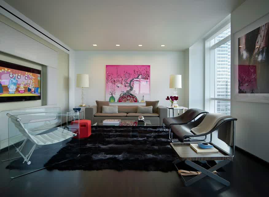 Black Carpet And Simple Chair Furniture For Penthouse Interior Modern Design Interior Design