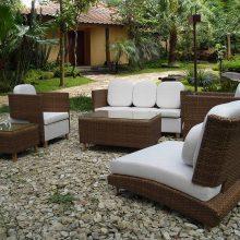 Furniture + Accessories Thumbnail size Cheap Terraces Ideas With Brown And White Furniture Sets With Lighting Cheap Terrace Furniture Ideas Stone Floor Tiles And Garden Green Plant Ideas With Natural Concept