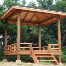Architecture Thumbnail size Clear Skies In Exterior Above Ground Wood Gazebo Ideas With Ladder And The Low Fence Eqipped By Forest View Wonderful Designs Of Exterior Taking Gazebo Ideas Inspiring You