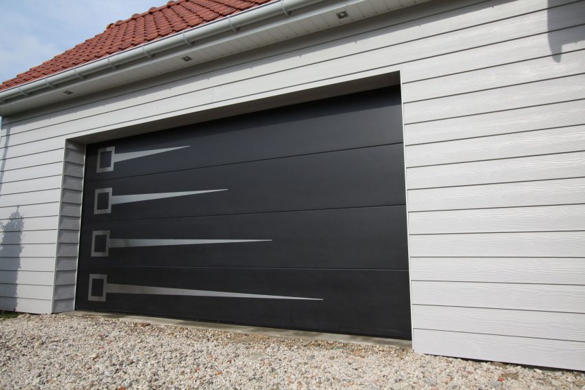 Ideas Cool Black Garage Aluminium Door Color For Sectional Garage Ideas With Best Fence Floor And Rooftop For Modern Architecture Home Inspiring Ideas Garage Aluminum Door for Modern Home Ideas