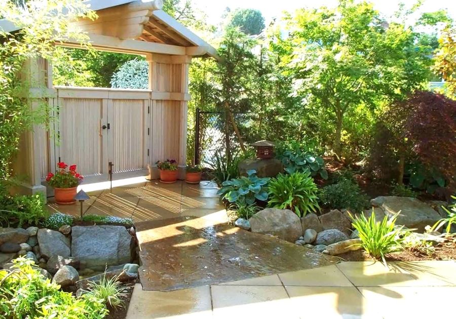 Create Cool Inside Home Garden From Back Or Front Yard Ideas With Best Entryway Wooden Fence Flower And Several Green Planting Ideas Stone For Home Garden  Garden