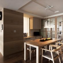 Apartment Thumbnail size Design For Dining Room Ideas With Best Wooden Varnished Furniture Chair And Table Wooden Cabinet Best Varnished Wooden FLooring Ideas Best Chandelier On WHite Ceiling Ideas Laptop Cabinet