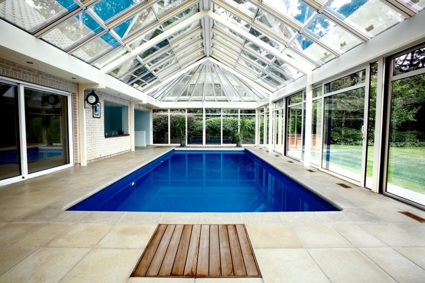 Pool Design Elegance Indoor Swimming Pool Interior With Blue Look Water Best Floor And Tile Wall And Glass Window Transparant Ceiling Picture And Good View Design The Important Part of Indoor Swimming Pools
