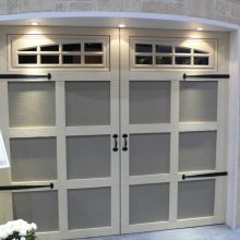 Exterior Design Thumbnail size Elegance White Color For Wooden Garage Design With Small Kav Glass Door Brick Stone For Amazing Paint Wall Ideas Cute Place For Home Building Wooden Garage Design Ideas