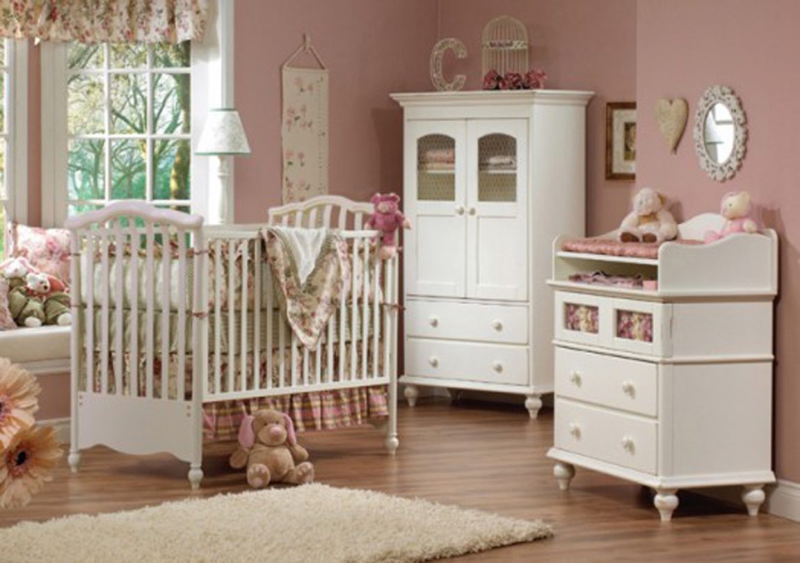 Bedroom Large-size Elegance White Set BabyNursery Furniture With Fur Rug DollFlowerWindowCurtainLampMini SofaSmall Chest Of DrawerMirrorSmall WardrobeSeveral Accessories And Laminated Wooden Floor Ideas Bedroom