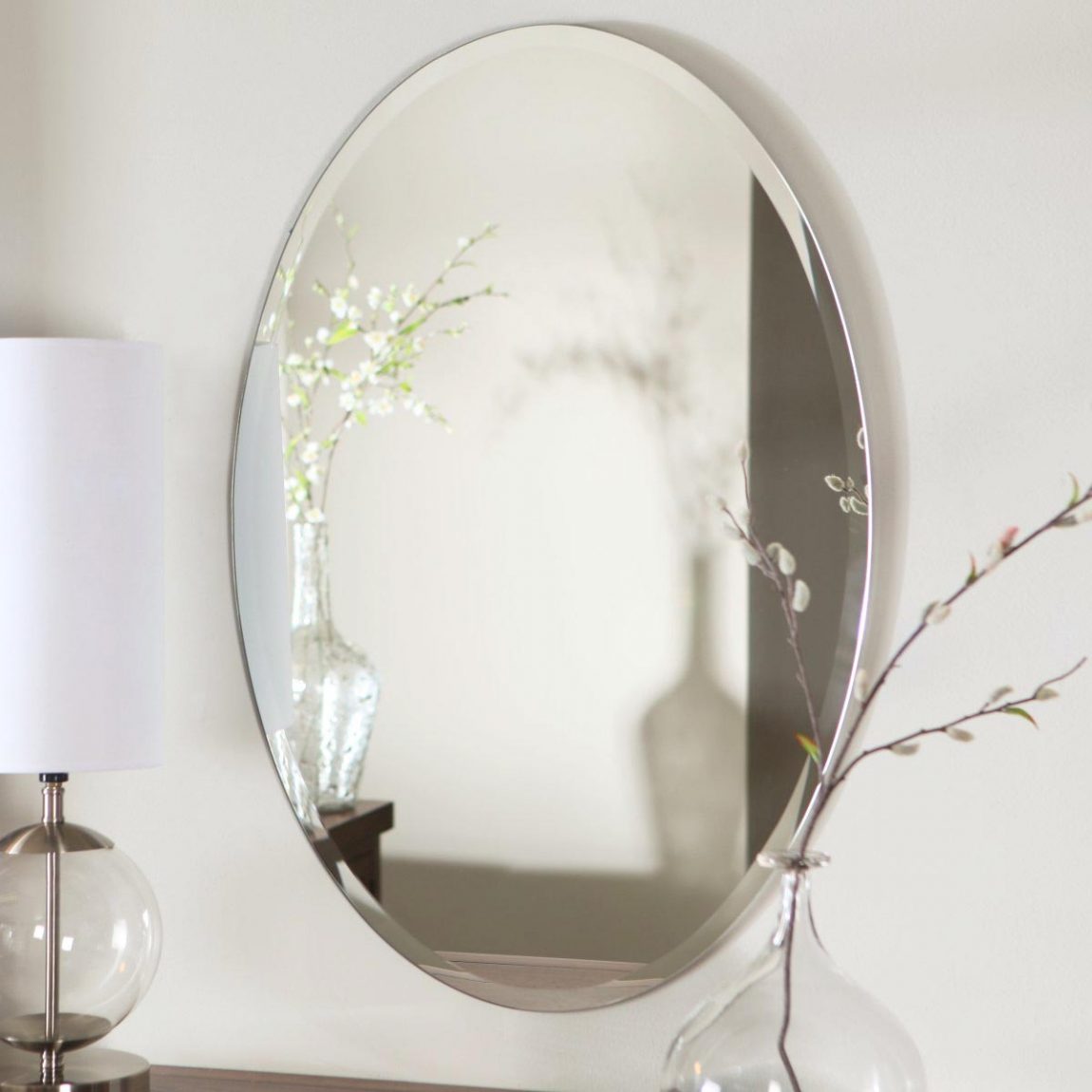 Bathroom Large-size Excellent Beautiful Oval Bathroom Mirror Design Ideas High Class Quality Oval Mirror With Beautiful Pearl Stone Replica Handcraft Frame Beautiful Oval Bathroom Wall Mirror Bathroom
