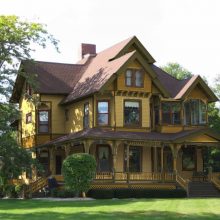 Exterior Design Thumbnail size Exterior Paint Schemes With Cute Yellow Color Ideas With Amazing Traditional Home Architect Several Window Porch Large Garden Grass Plant And Mini Stair For Design 2015