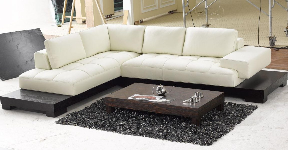 Furniture + Accessories Large-size Great Living Room Ideas With Contemporary White Leather Sofa Furniture Varnished Black Wooden Table White Floor And Fur Rug Ideas Furniture + Accessories