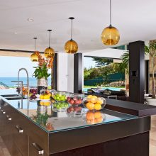 Architecture Thumbnail size Home Ideas Inspiring Kitchen Design For Malibu Beach House Design For Sale With Yellow Shade Track Pendant Lamp And Big Kitchen Island Also Amazing Urban Style Architecture Inspiring Pictur