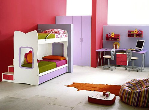 Kids Room Design And Chest Of Drawer With Carpet With Pillow With Level Bed Design With Swivel Chairs With Quilt With Staircase With Bay Window Design And Wardrobe And Bookshelves With Desk Ideas