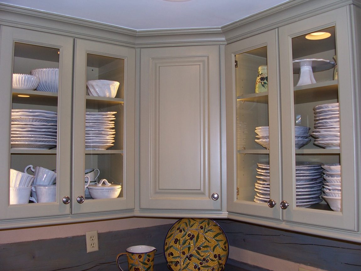 Kitchen Large-size Kitchen Furniture Stunning Look Of White Cabinets Glass Doors Kitchen