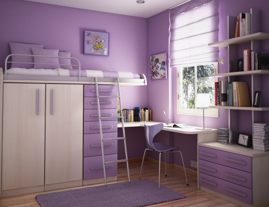 Luxury Purple Color For Interior Bedroom Home Modern Design Teen Room