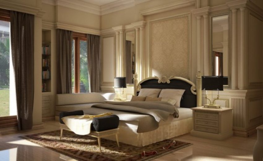 Bedroom Luxury Room Interior Design For Small Bedroom With Italian Design Style Dark Curtain And WIndow Modern Chair And Set Bedroom Fur And Sandals Varnished FloorPillowLampSet FurnitureBest Wall And Book Room Interior Design for Small Bedroom