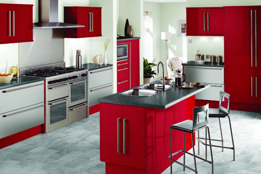 Kitchen Medium size Red Ideas For Kitchen Room Color Interior Cabinet Stove Vas Chest Drawer WIndow Lamp Oven Glass Modern Marble Table And Chair Simple Sink And Faucet Appliance And Best Floor Ideas
