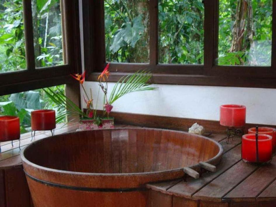 Wooden Laminated Design Ideas Wooden Frame Windows Design Round Wooden Classical Japanese Soaking Tub With Red Candle The Corner View For Outdoor View Architecture