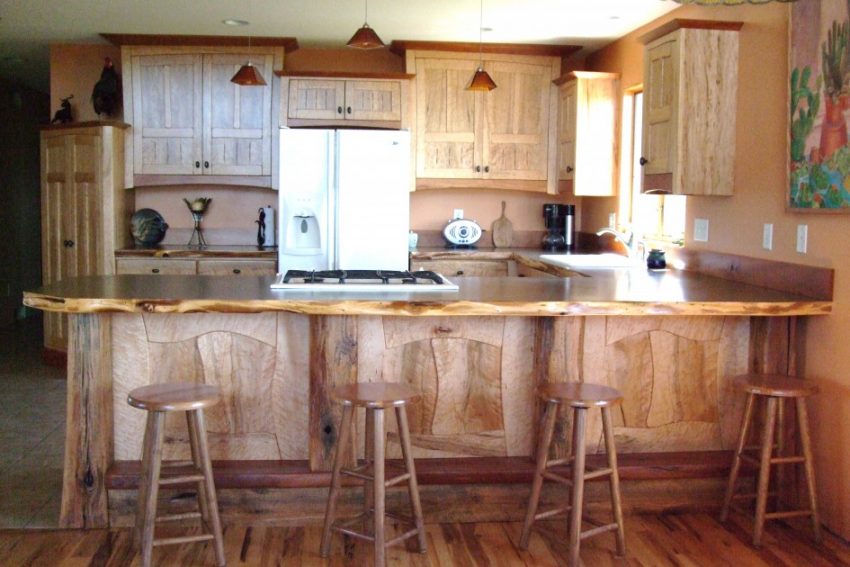 Bedroom Amusing Backless Wooden Bar Stools On Barn Kitchen Plan Escorted By Awe Top Kitchen Pantry Wood Storage Cabinets Also Exotic Wood Slabs For Breakfast Bar Unbeatable Creative Kitchen Storage in Creating Clean Shape Line in the Kitchen