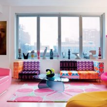 Furniture + Accessories Thumbnail size Apartment Interior Pretty Pinky Apartment Living Room Decorating Themes Escorted By Multi Colored Sofa Couch As Well As Chic Glass Table On Pink Floral Rug Also Cute Pink Floor Lamp Plan