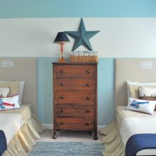 Bedroom Thumbnail size Astounding White Blue Boys Room Paint Plan Escorted By Wooden Drawers Furnished Escorted By Night Lamp And Completed Escorted By Twin Beds Plus Wall Decor