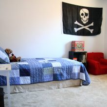 Bedroom Thumbnail size Awesome Boys Room Paint Plan Escorted By Pirates Style Furnished Escorted By Single Bed And Table On Nightstand Completed Escorted By Red Chair Beside Black Shelf