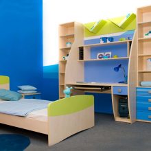 Bedroom Thumbnail size Awesome White And Blue Boys Room Paint Plan Furnished Escorted By Desk Combined Escorted By Shelf And Completed Escorted By Single Bed And Nightstand