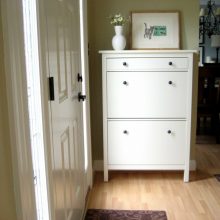 Ideas Thumbnail size Beautiful Entryway Decors Plan Escorted By White Wooden Ikea Shoe Storage Cabinets Also Two Drawers As Well As Wooden Floors In Modern Home Interior Decors Swanky Ikea Shoe Storage Scheme