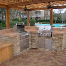 Kitchen Thumbnail size Brown Granite Counertop Has Well Assome Outdoor Kitchen Scheme Escorted By Fashionable Outdoor Exteriors Amazing Modular Outdoor Kitchens Escorted By Classy Fired Oven