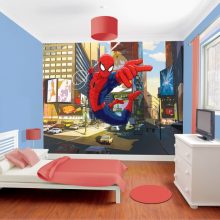Kids Room Thumbnail size Extraordinary Amazing Spiderman Fantastic Mural Theme For Your Bedroom Scheme Mural Schemes For Bedroom Wall Mural Scheme On Boys Bedroom Scheme Escorted By White Bed