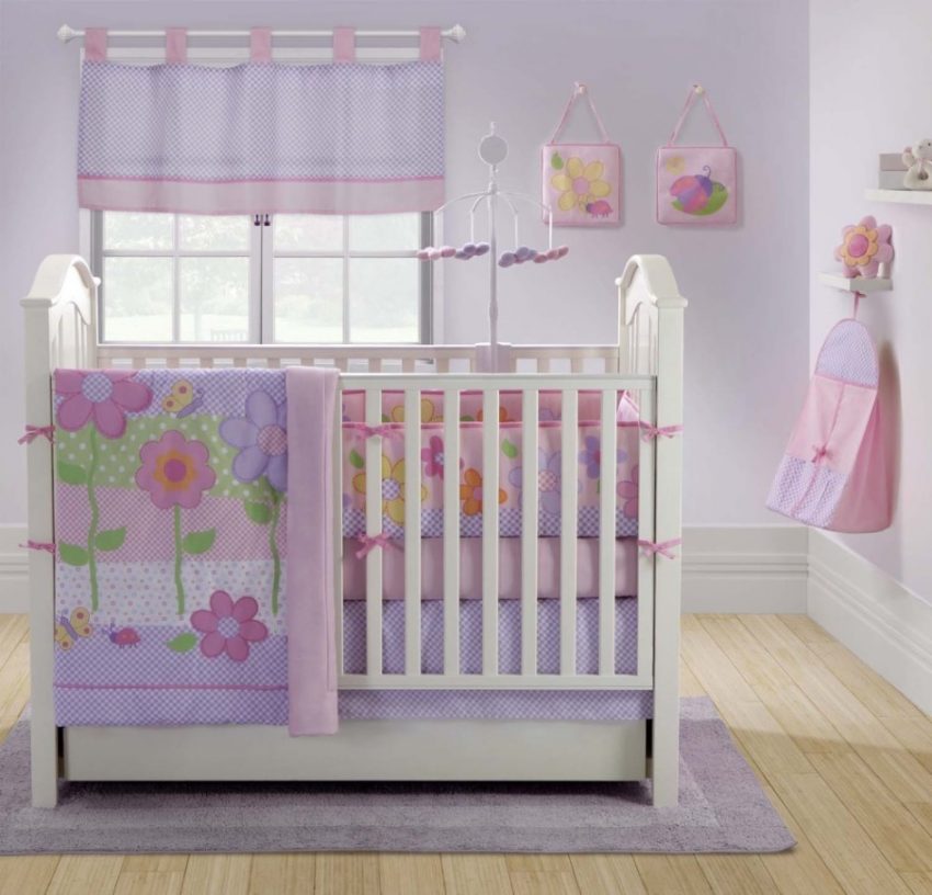 Kids Room Girl Baby Room Decor Scheme Escorted By Wooden Flooring Style Also Purple Carpet Flooring Escorted By Purple Also White Theme For Baby Nursery Style Scheme Escorted By Glass Window1 Basic and Colorful Kids Bedroom Furniture