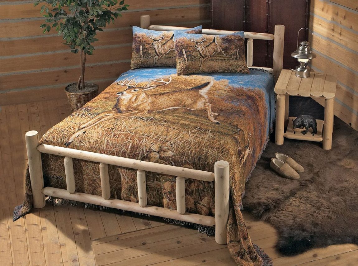 Furniture + Accessories Large-size Great Animal Photograph Bedding Sets Feats Escorted By Grey Fur Rug And Trendy Rustic Antique Bedroom FurnitureBedroom Furniture Furniture + Accessories