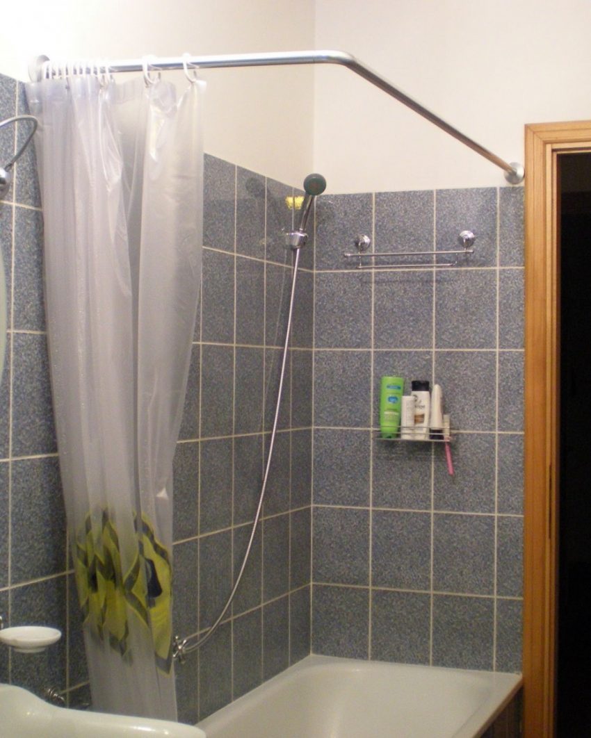 Bathroom Medium size Magnificent Gray Ceramic Wall Tile Stas Well As Up Shower As Well As White Transparant Shower Curtain Chrome Rail Also Cool Floating Soap Storage In Tiny Bathroom Decors Superb Stas Well As Up Shower