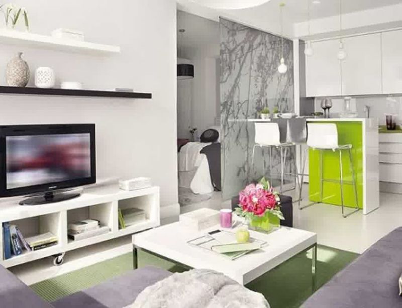 Modern Ideas Simple Decorating Tv Screen Storage White Small Table Simple Sofa White Dining Room Ideas White Chair And Table Lighting And Cabinet Fur Rug And White Modern Flooring Idea1 Interior Design