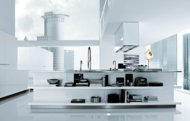 Modern Kitchen Storage For Luxury Home And Royal Appartment Furniture For Interior Kitchen Furniture Ideas Best Sink And Modern Faucet Amazing Lamp Unique Stove And Several Appliance For Best Kitchen Interior  Kitchen