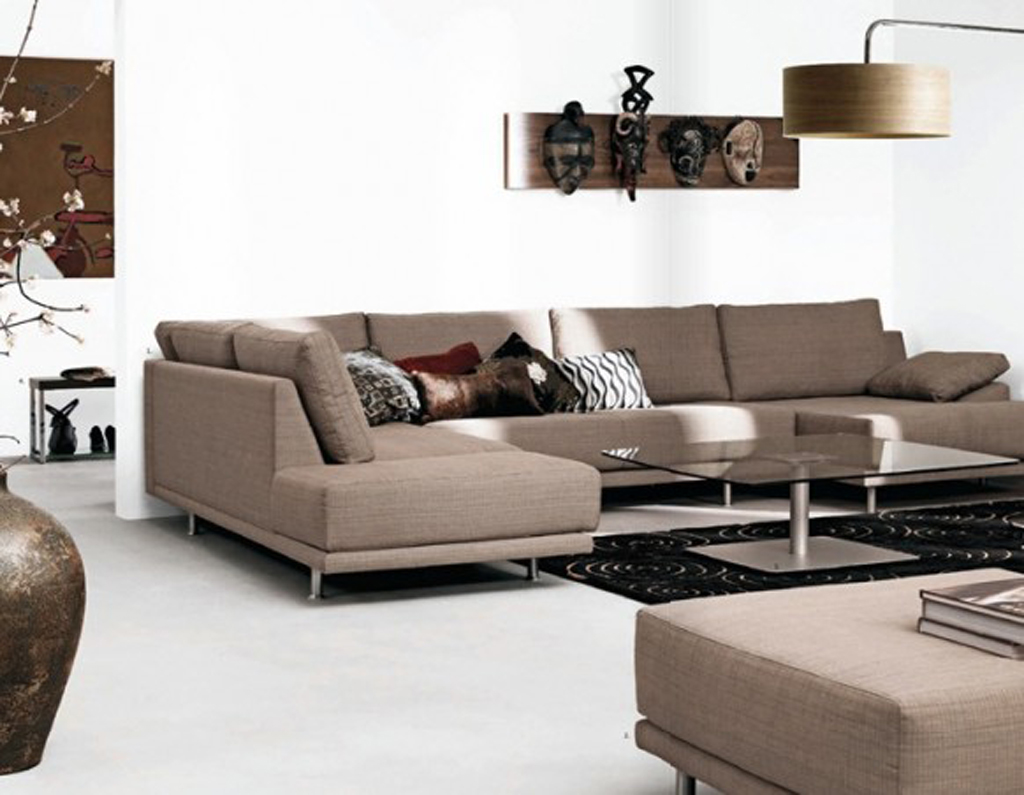 Sofa Furniture Living Room Style Ideas Modern Lamp White Stained Flooring Black Fur Rug Several Accessories Modern Glass Table And Pillow Ideas Modern Living Room Style Decorating Accessories Living Room
