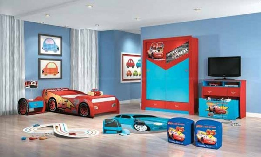 Kids Room Medium size Themes Boys Bedroom Plan Charming Boys Bedroom Plan Escorted By Decor As Well As Furniture Scheme Inspiration Bedroom Striking Cars Bed Frame As Well As Blue Wall Color Painted