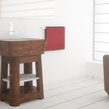 Bedroom Alex Sink Rif Raf Stool Sleek Wooden Bathroomi White-Sleek-Wooden-Bathroom-Design