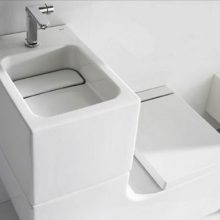Bathroom Thumbnail size Amazing Modern White Eco Friendly Washbasin Stainless Faucet