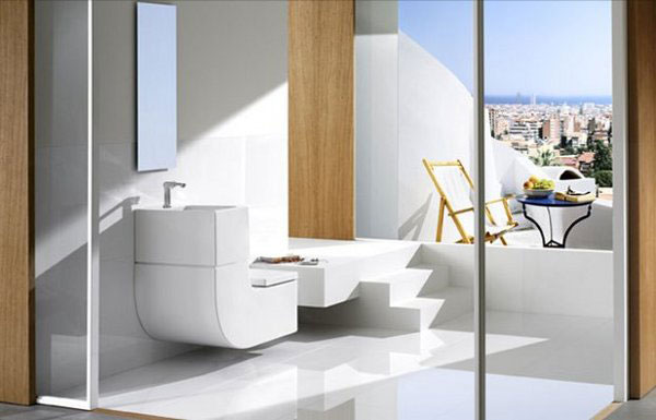 Bathroom Amusing White Bathroom And Washbasin With Watercloset Glass Window Design Best Eco friendly toilet for Your Home