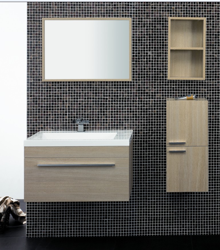 Astounding Wall Mounted White Sinks And Wooden Cabinets Furniture Square Mirror Bathroom