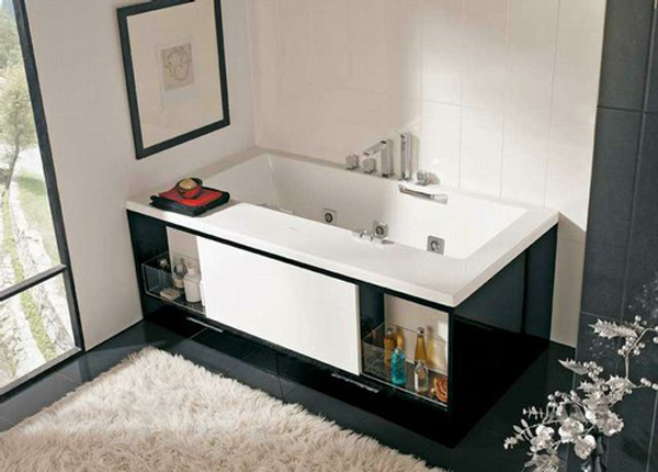 Beautiful Bathtubs With Drawers Fur Rug Innovative Bathroom Furniture Bathroom