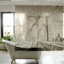 Bathroom Thumbnail size Brooklyn Bridge Shower Curtain Imprinted