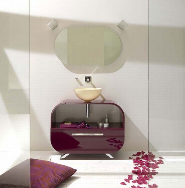 Furniture + Accessories Colorful Bathroom New Flux Collection Purple Drawers Modern Decoration Design with Interesting Furniture