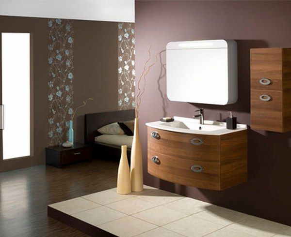 Bathroom Creame Theme White Sink Wooden Drawer Modern Bathroom Sets Bathroom Interiors for the Houses