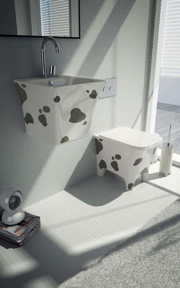 Creativity Into The Bathroom For Cow Theme Bathroom