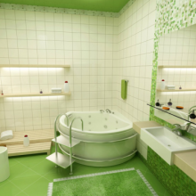 Bathroom Decorating For Kids Bathroom Green Floor Decorating-For-Kids-bathroom-With-Ship-Theme-wall-curtain-915x807