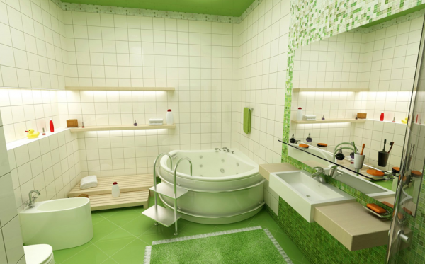 Decorating For Kids Bathroom Green Floor Bathroom