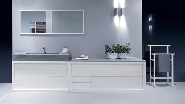 Dogi Bathroom By GD Cucine Alaska White Ash Wood Vanity Light Grey Lunar Quartz Countertops And Washbasin Ideas