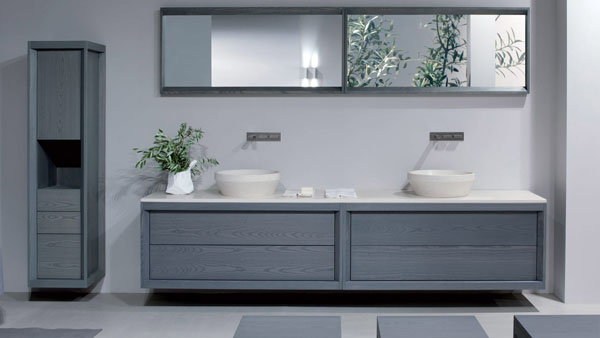 Dogi Bathroom By GD Cucine Baltic Grey Ash Wood Vanity. Honed Biancone Stone Countertop And Washbasin. Ideas