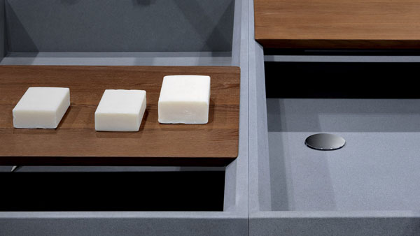 Dogi Bathroom By GD Cucine Serena Stone Washbasin Heat Treaded Ash Wood Accessories Ideas