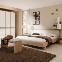 Bedroom Thumbnail size Exciting Nature Wooden Flooring Also Furnitures In Bedroom Style Plan Escorted By White Queen Bed And Nightstand Furnished Escorted By Wall Cabinet And Completed